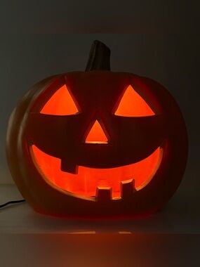Vintage Seasons 17” Lighted Jack O Lantern Halloween Blow Mold Pumpkin Decor